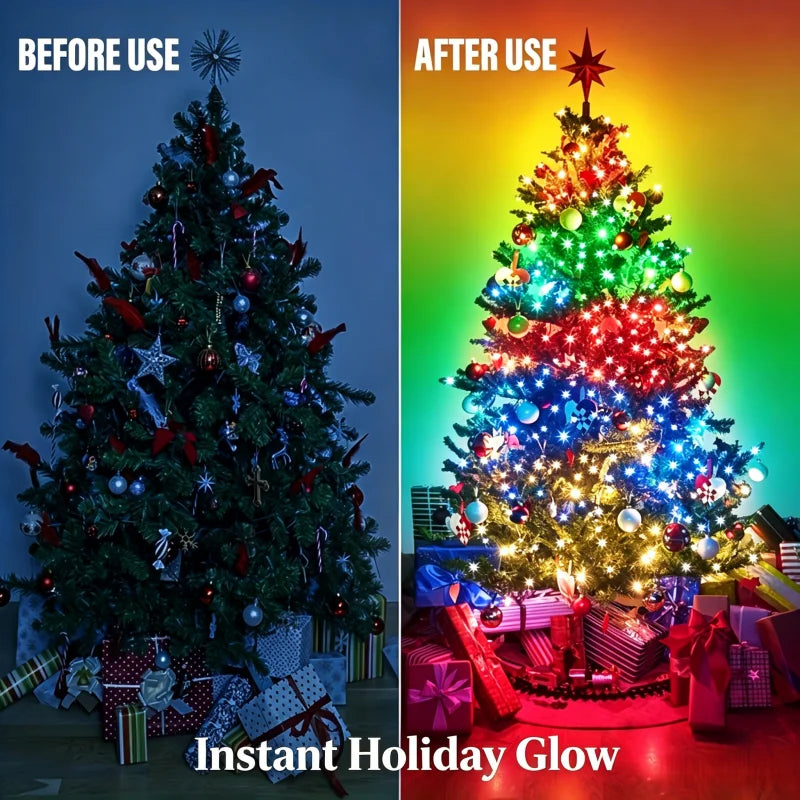 RGB LED Light String Intelligent Control Outdoor Lantern Party Leather Line Lamp IP67 Music Light String Holiday Decoration