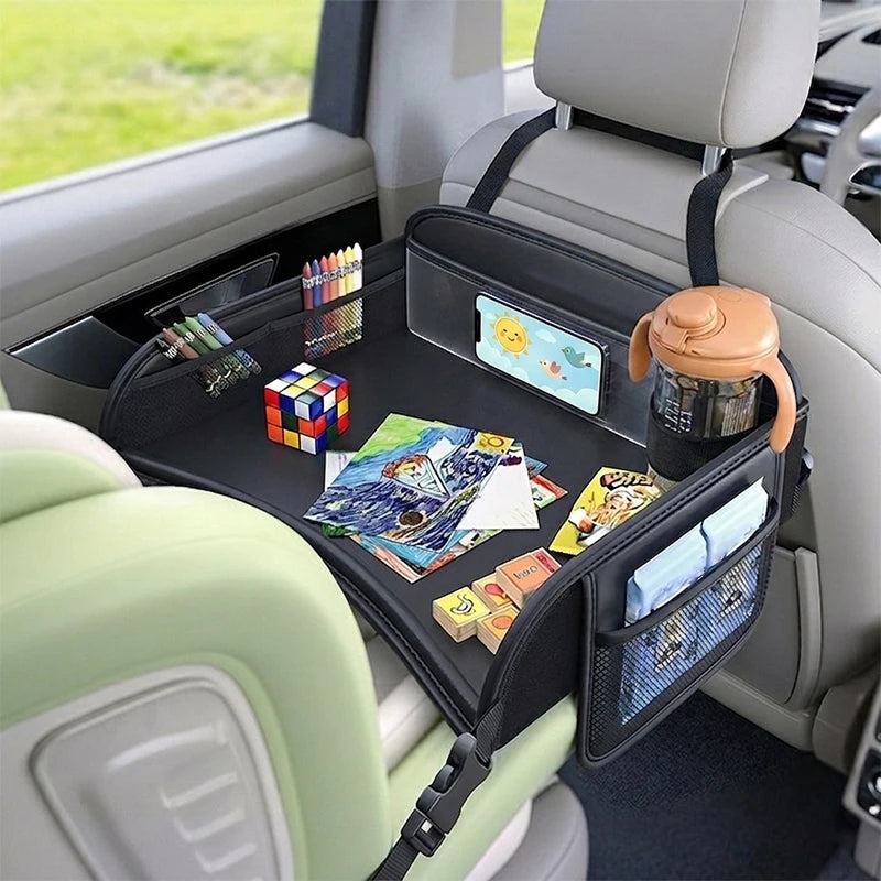 Car Seat Back Hanging Bag, Rear Seat Kids' Lunch Desk, Food Tray, Long Trip Movie Phone Holder, Large Capacity Storage Bag
