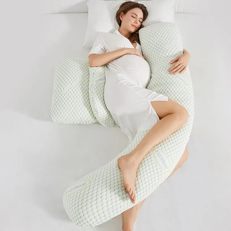 Multi Functional Detachable Breastfeeding Pillow for Pregnant Women shaped Waist Protection Side Pillow Support Abdominal Pillow