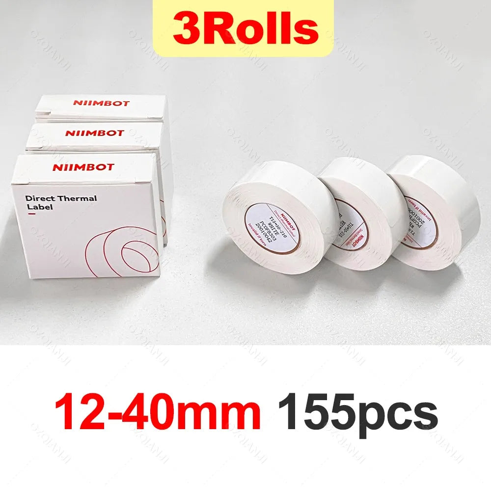 Niimbot D11/D101/D110 Mini Portable Printer White Tape Sticker Papers Waterproof Anti-Oil No Glue Thermal Label Printer Rolls