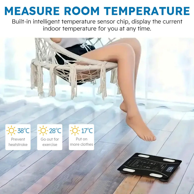 Smart Body Fat Scale Wireless LED Digital Bathroom Weight Scale Body Composition Analyzer Testing Scale