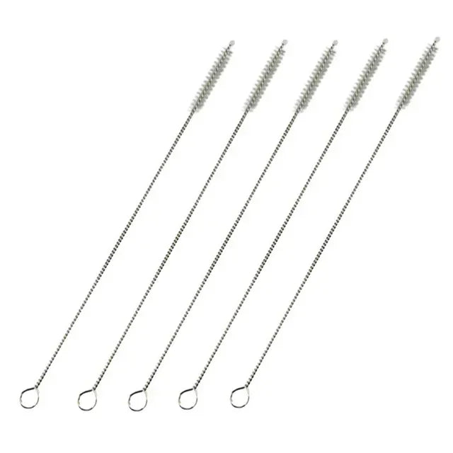 5/10pcs 6mm Drinking Straw Cleaning Brushes Stainless Steel Soft Bristle Glass Tube Cleaner Reusable Straw Bottle Cleaning Tools