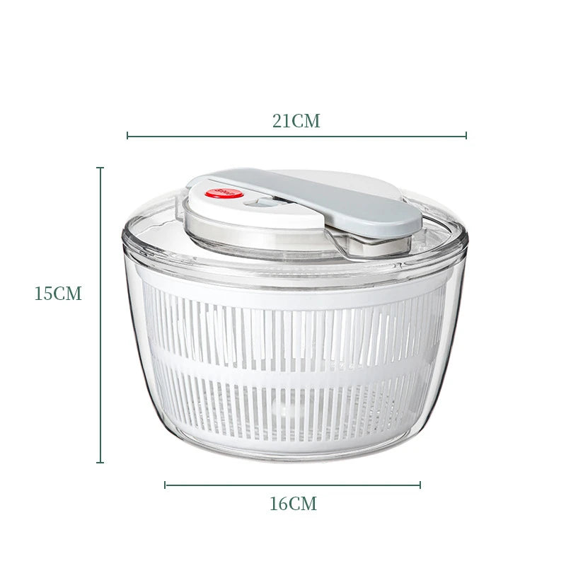 3L Salad Spinner Large Salad Sowl With Lid One-handed Easy Press Salad Spinner Washer Dryer Drainer Mixer JT249