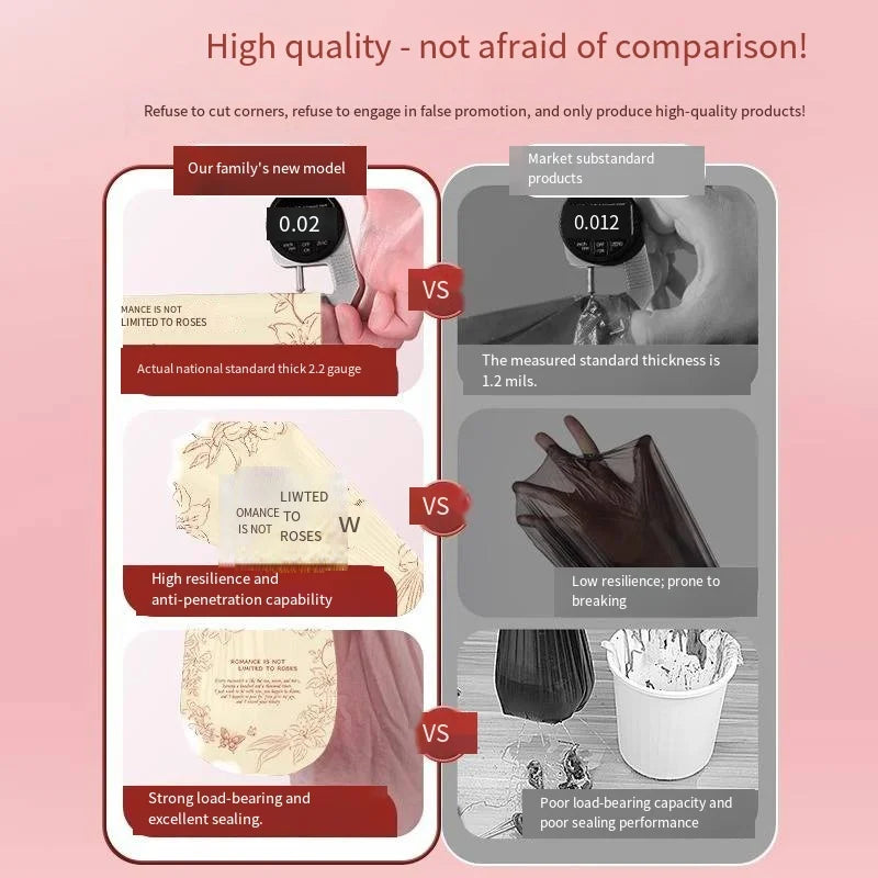 1 Roll of 30 Pieces, Tear Free Drawstring Garbage Bag, Household Thick Lily Fragrance Deodorizer, Portable Plastic Garbage Bag