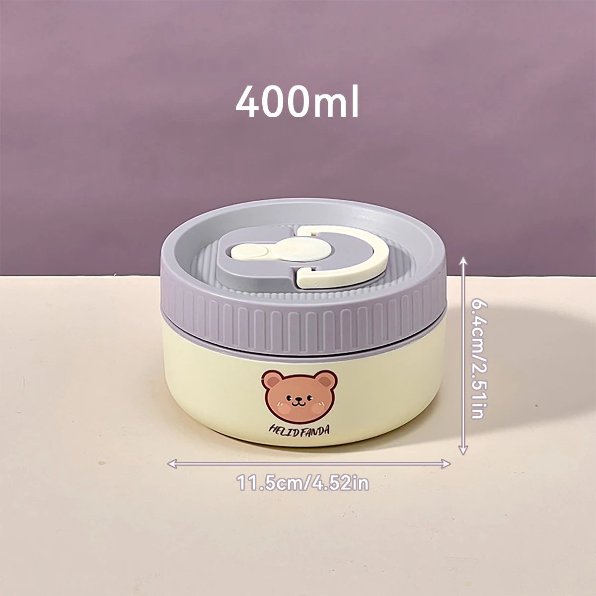WORTHBUY Cute Thermal Bento Box Portable 304 Stainless Steel Lunch Box Heatable Sealed Leak-proof Food Container For Kids