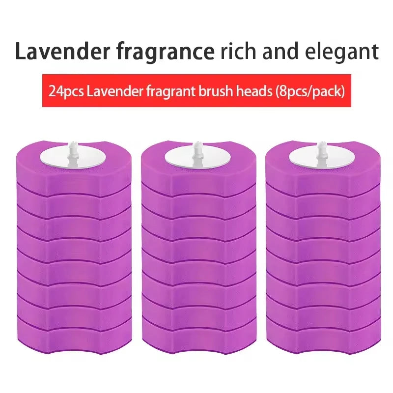 24PCS Disposable Toilet Brush Heads Toilet Bowl Wand Refills Bowl Cleaners Scrubbing Pads for Bathroom Toilet Household Cleaning