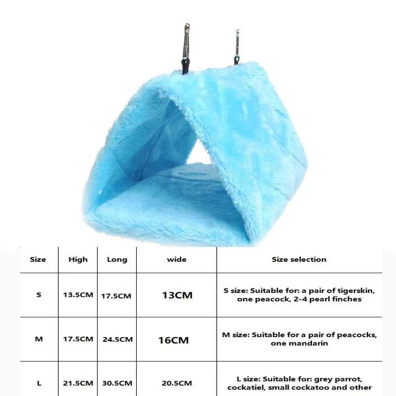 Bird Bed Winter Pet Bird Parrot Cages Warm Plush Hammock Hut Tent Bed Hanging Cave for Sleeping and Hatching Bird Accessories