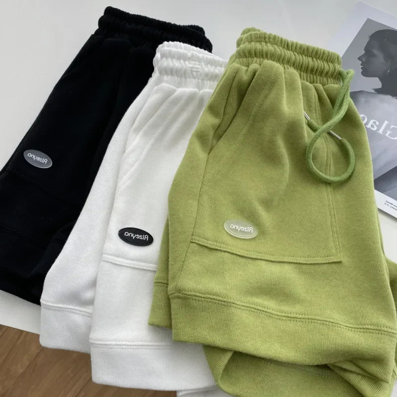 Women's Comfortable Loose Wide-legged Drawstring A Pants Slim Waist Slim Fit Casual Home Versatile Sports Shorts New