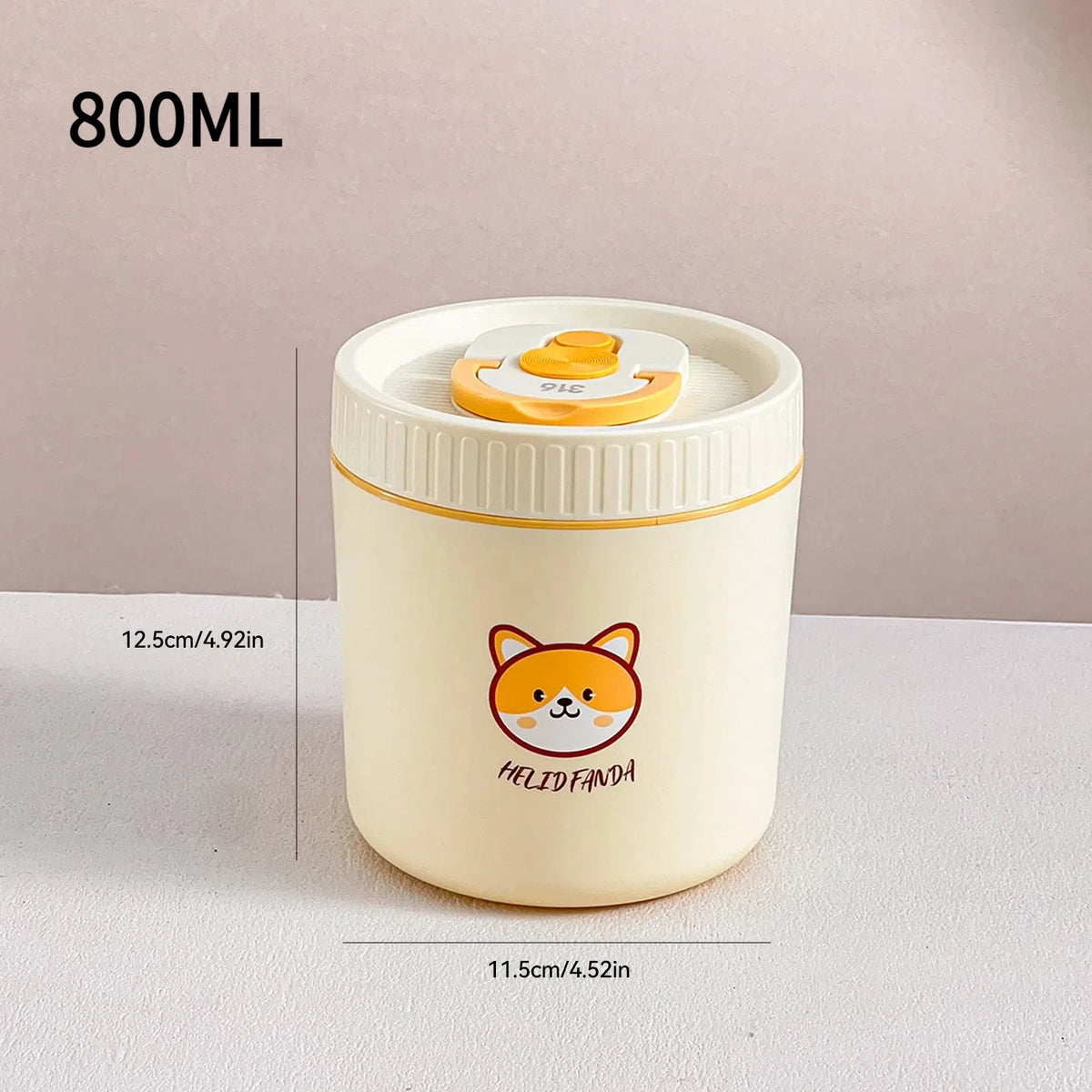 WORTHBUY Cute Thermal Bento Box Portable 304 Stainless Steel Lunch Box Heatable Sealed Leak-proof Food Container For Kids