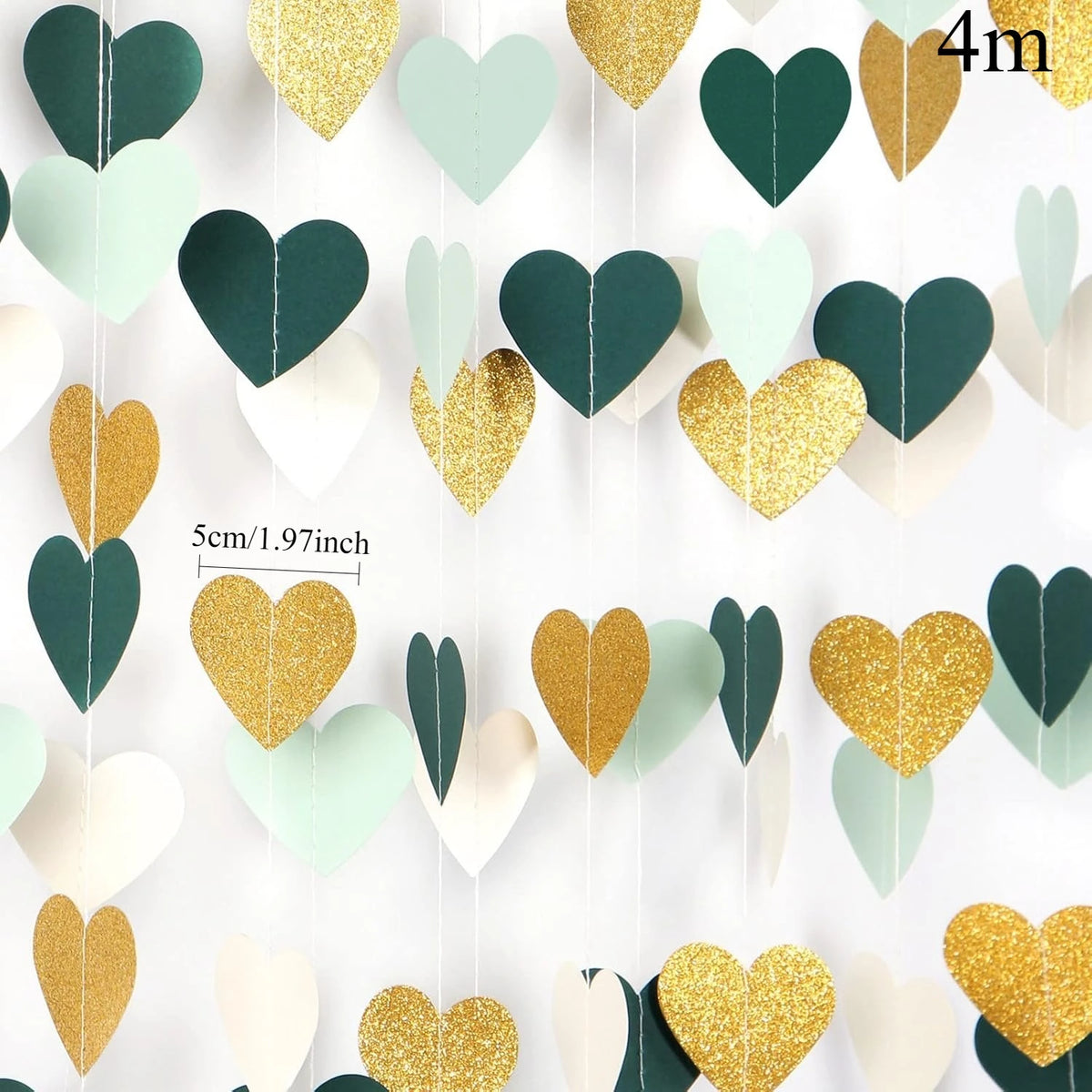Green Birthday Party Decorations Paper Banner Circle Garland Hanging Swirl Paper Fans Lanterns Gold Balloons for Party Decor