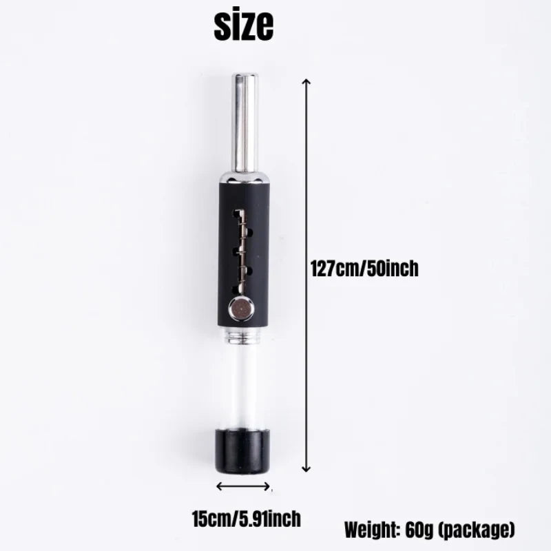 5-Level Adjustable Dry Herb Pipe, Metal Smoking Pipe with Glass Tube, Reusable Durable Tobacco Pipe Smoking Accessories