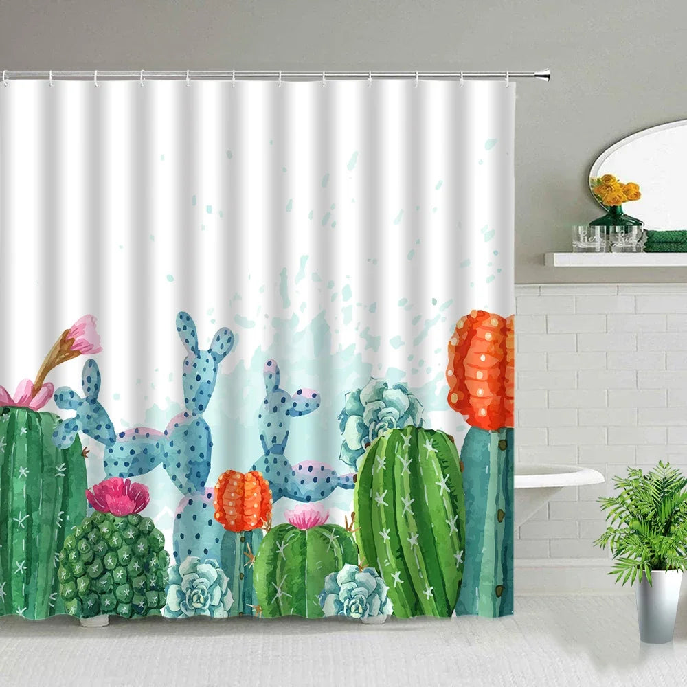 Rose Butterfly White Flower Shower Curtain Floral Print Waterproof Polyester Bathroom Curtain Fabric For Bathtub Decoration