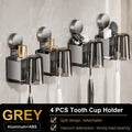 Suction Cup Toothbrush Holder With Squeezer Perforation-free Bathroom Shelf Mouthwash Cup Toothbrush Holder