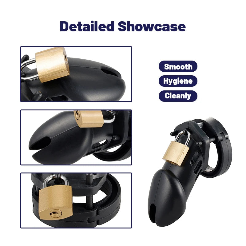 Silicone Urethra Chastity Lock with 5 Snap Ring Penis Bondage Adult Men's Chastity Cage Cock Restriction BDSM Abstainer Sextoys