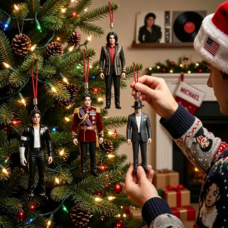 2027 Michael Jackson Christmas Advent Calendar Acrylic Hanging Figurine Xmas Tree Decor 2D Stage Fans Holiday Gift Ornament Pop