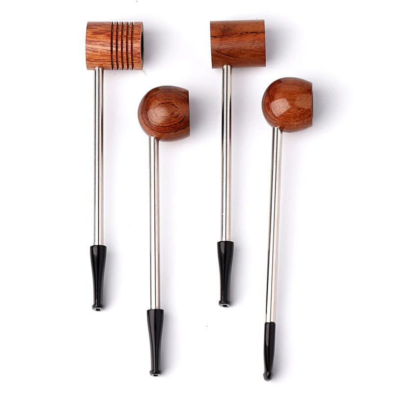 Red Sandalwood Smoking Pipe for Men, Portable Straight Solid Wood Tobacco Pipe, Small Wooden Pipe Tool for Dry Herb