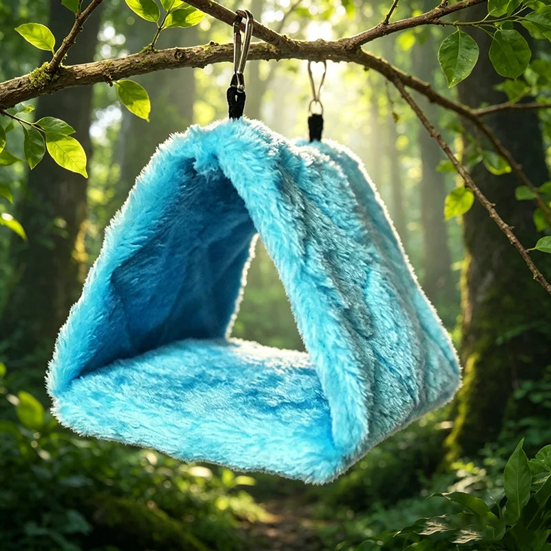 Bird Bed Winter Pet Bird Parrot Cages Warm Plush Hammock Hut Tent Bed Hanging Cave for Sleeping and Hatching Bird Accessories