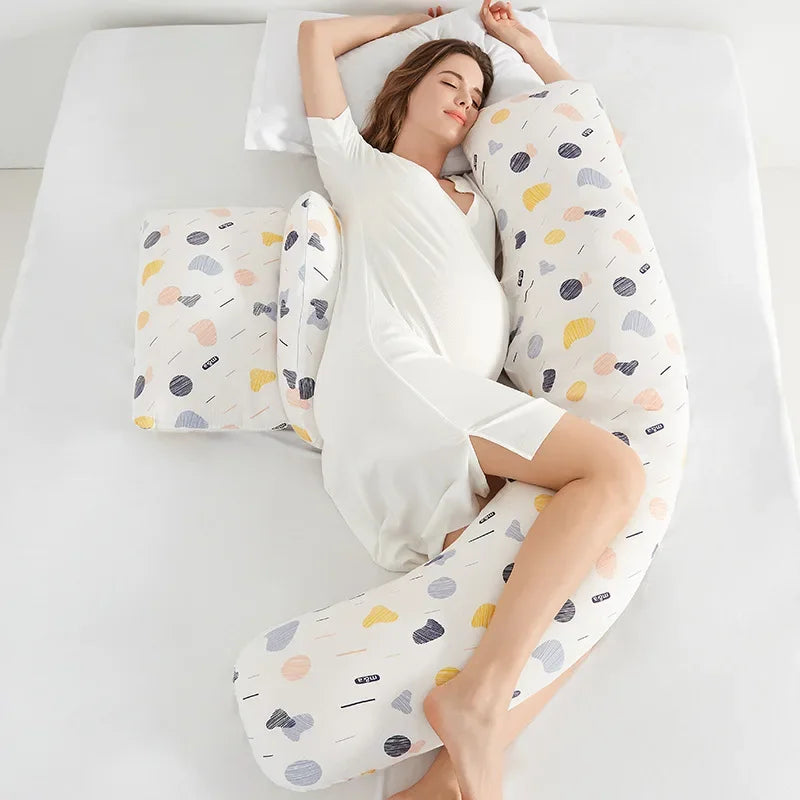 Multi Functional Detachable Breastfeeding Pillow for Pregnant Women shaped Waist Protection Side Pillow Support Abdominal Pillow