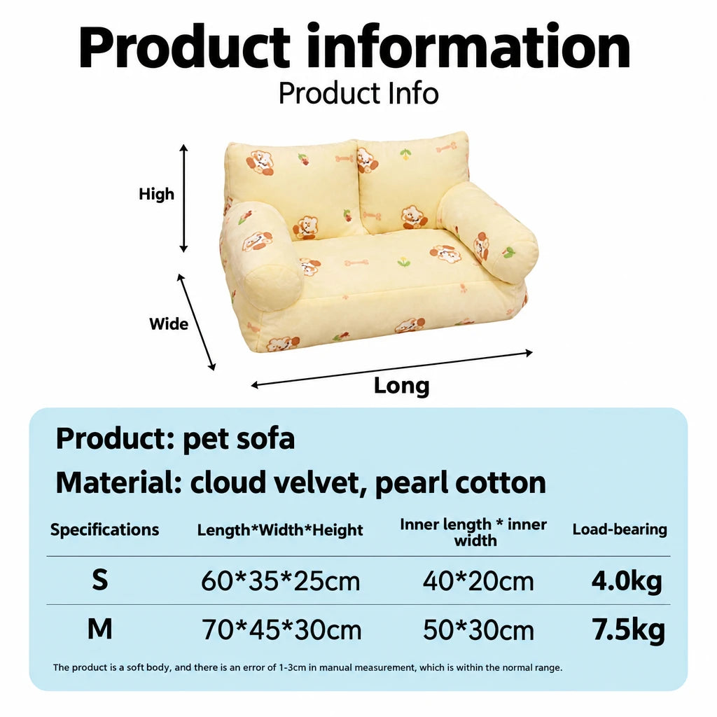 Luxury Winter Pet Cat Sofa Washable Dog Nest Puppy Small Pet Kitten Dog Bed Indoor Kennel House Comfortable Cat Bed Pet Supplies