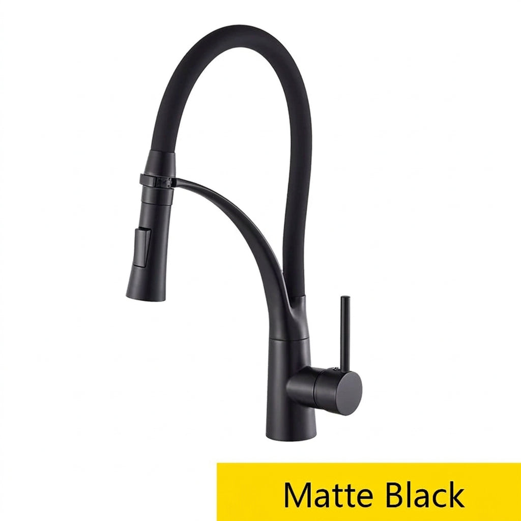Black/Nickel/Chrome/Gold Rubber Kitchen Faucet Sink Faucet 360 Degree Rotation Pull Down Stream Sprayer Hot Cold Water Mixer Tap