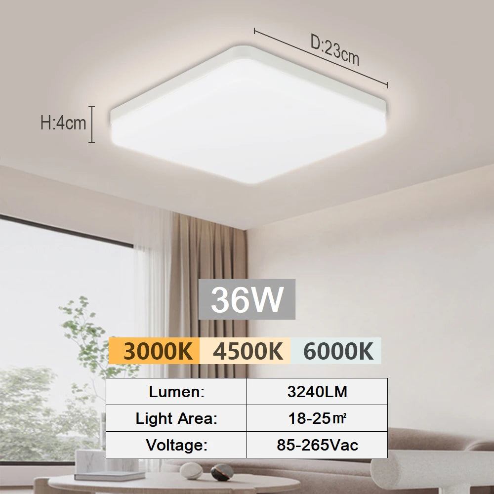 Round LED Ceiling Light Simple Square Ceiling Lights Modern Kitchen Ceiling Lighting Fixture Led Panel Lamp for Balcony Corridor