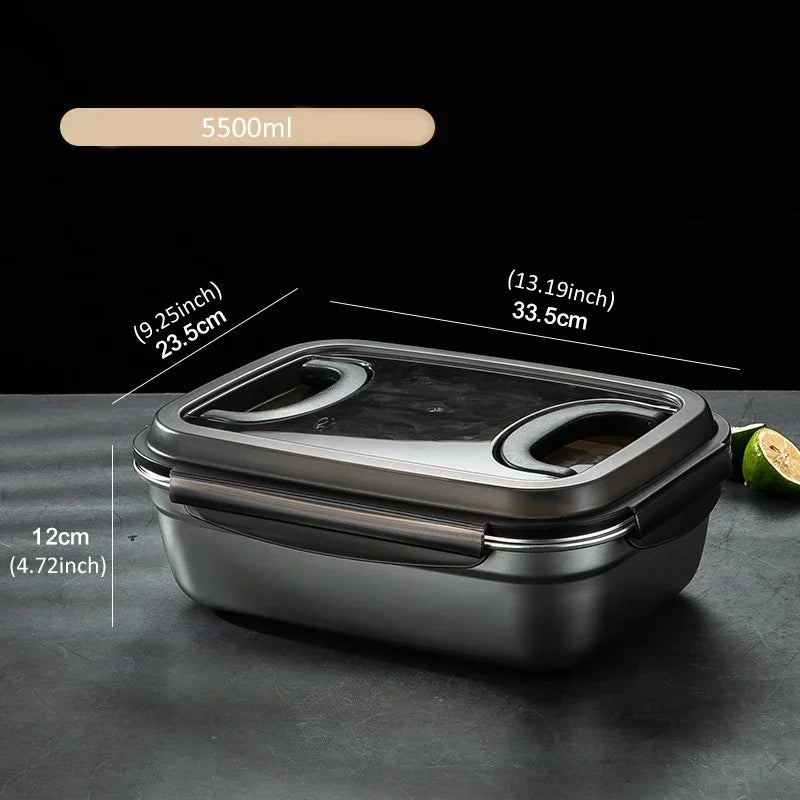 1x Lunch Box Bento Box 304 Stainless Steel Family Refrigerator Food Storage Containers Portable Outdoor Lunch Boxes 7 Sizes