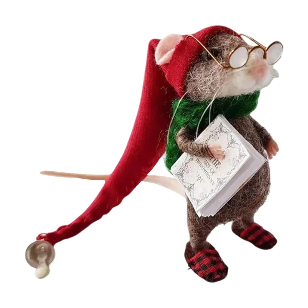 Christmas Needle Felted Mouse Ornament – DIY Handmade Wool Mouse Decoration for Home & Tree