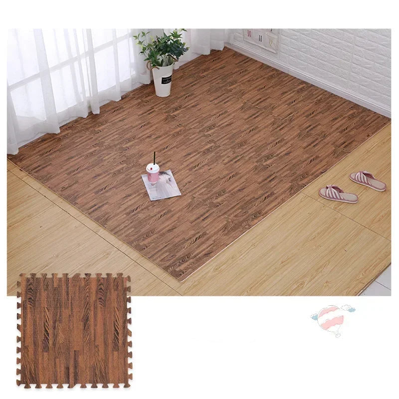 8/16Pcs Wood Baby Play Mat Floor Rug Thickened Foam Floor Children's Non-slip Crawling Pad Suitable for Living Room and Bedroom