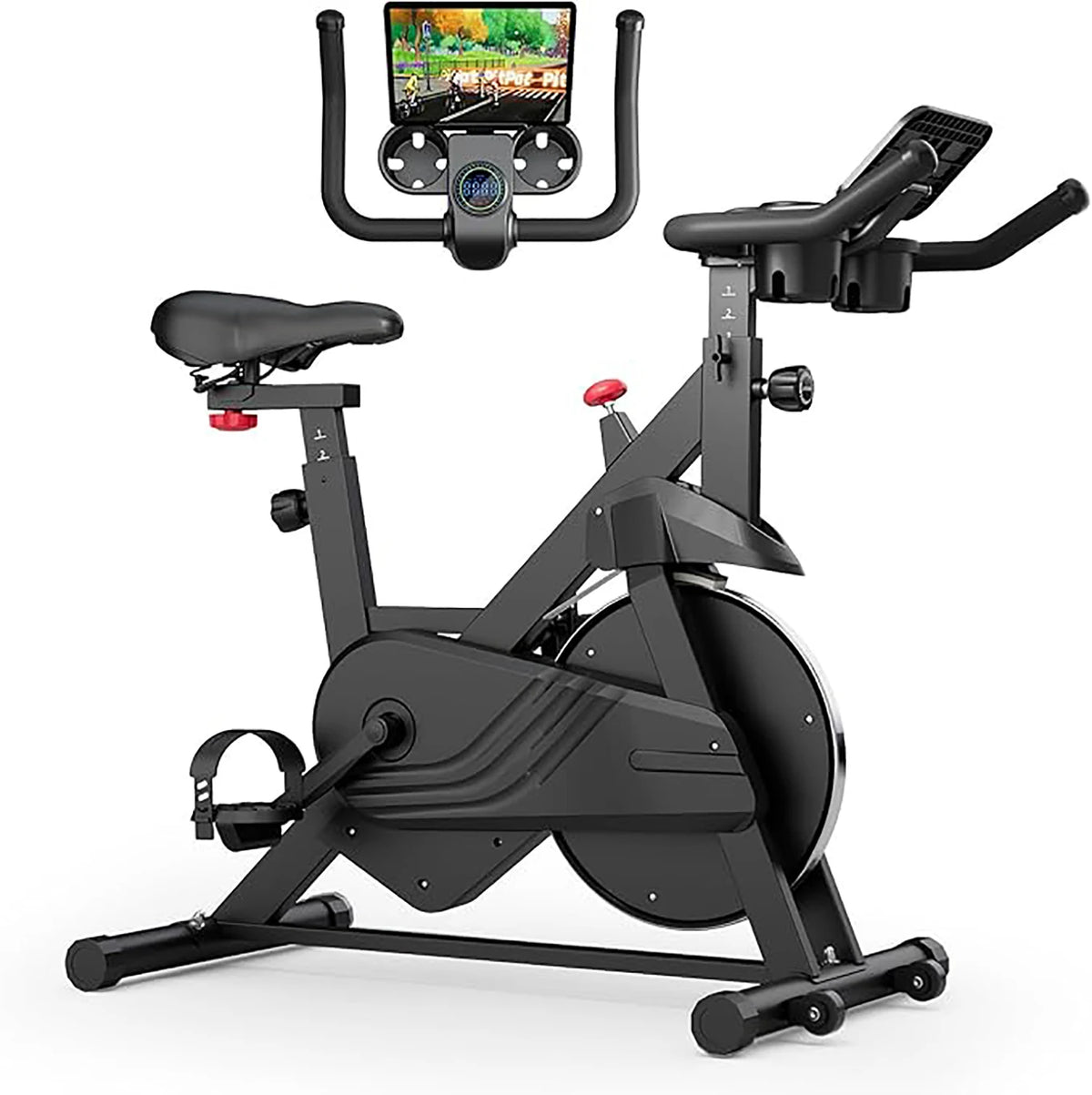 Superun Magnetic Control Exercise Bike Large Tablet Holder Comfortable Seat Indoor Cycling Bike Cardio Fitness Bike