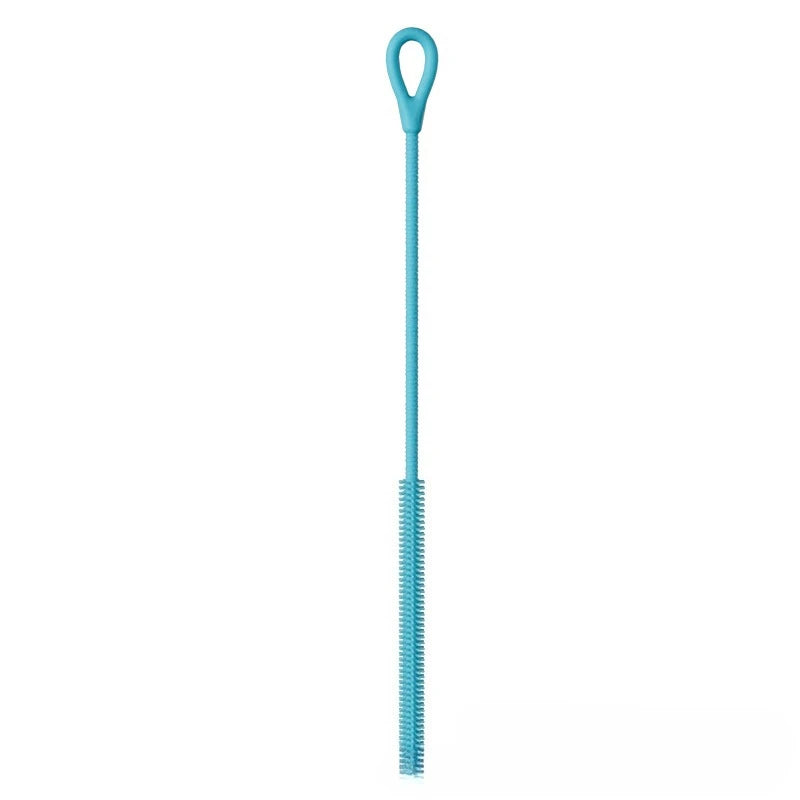 Silicone Wash Cup Brush with Long Handle, Reusable Silicone Straw Cleaning Kit, 6mm Diameter, Bendable Soft Pipe/Tube Cleaning