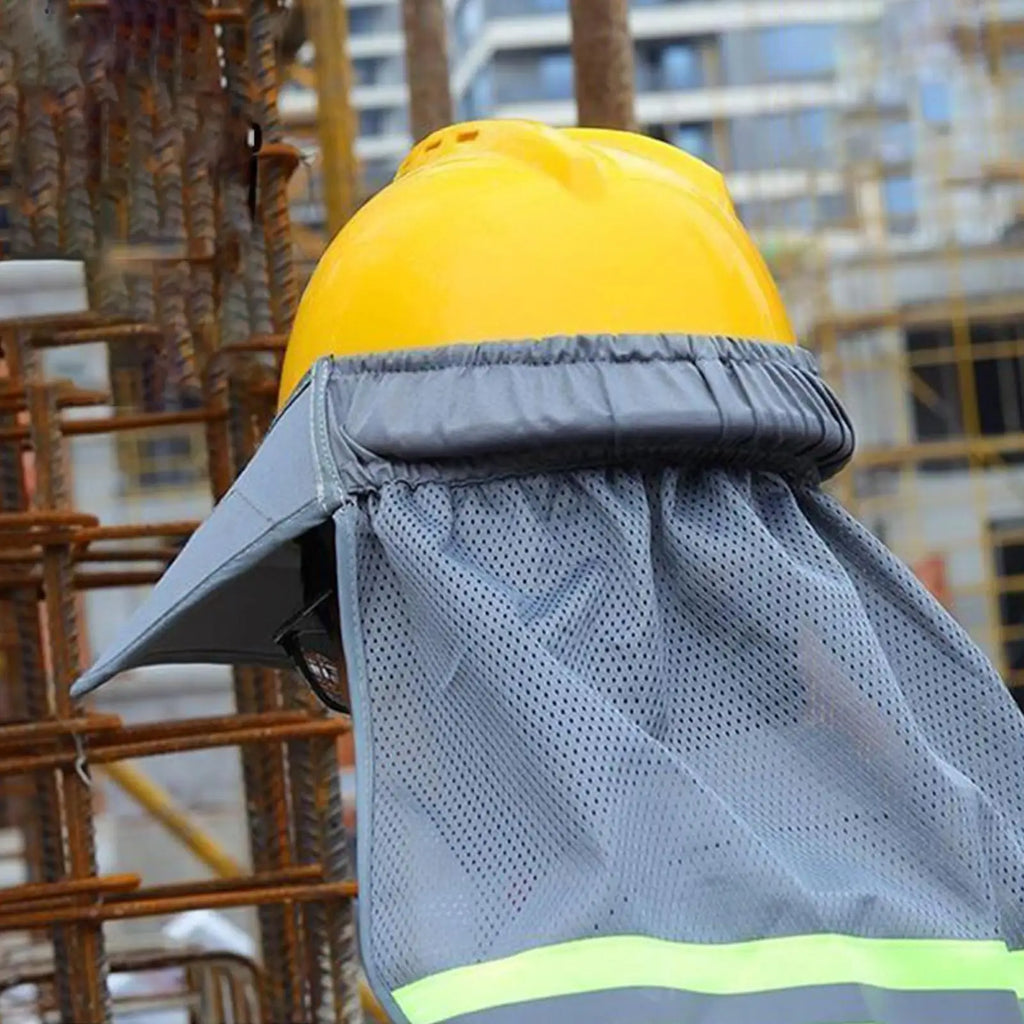 Construction Safety Reflective Hard Hat Shade Neck Shield Helmet Sun Shade Reflective Stripe Summer Sun Protection for Working