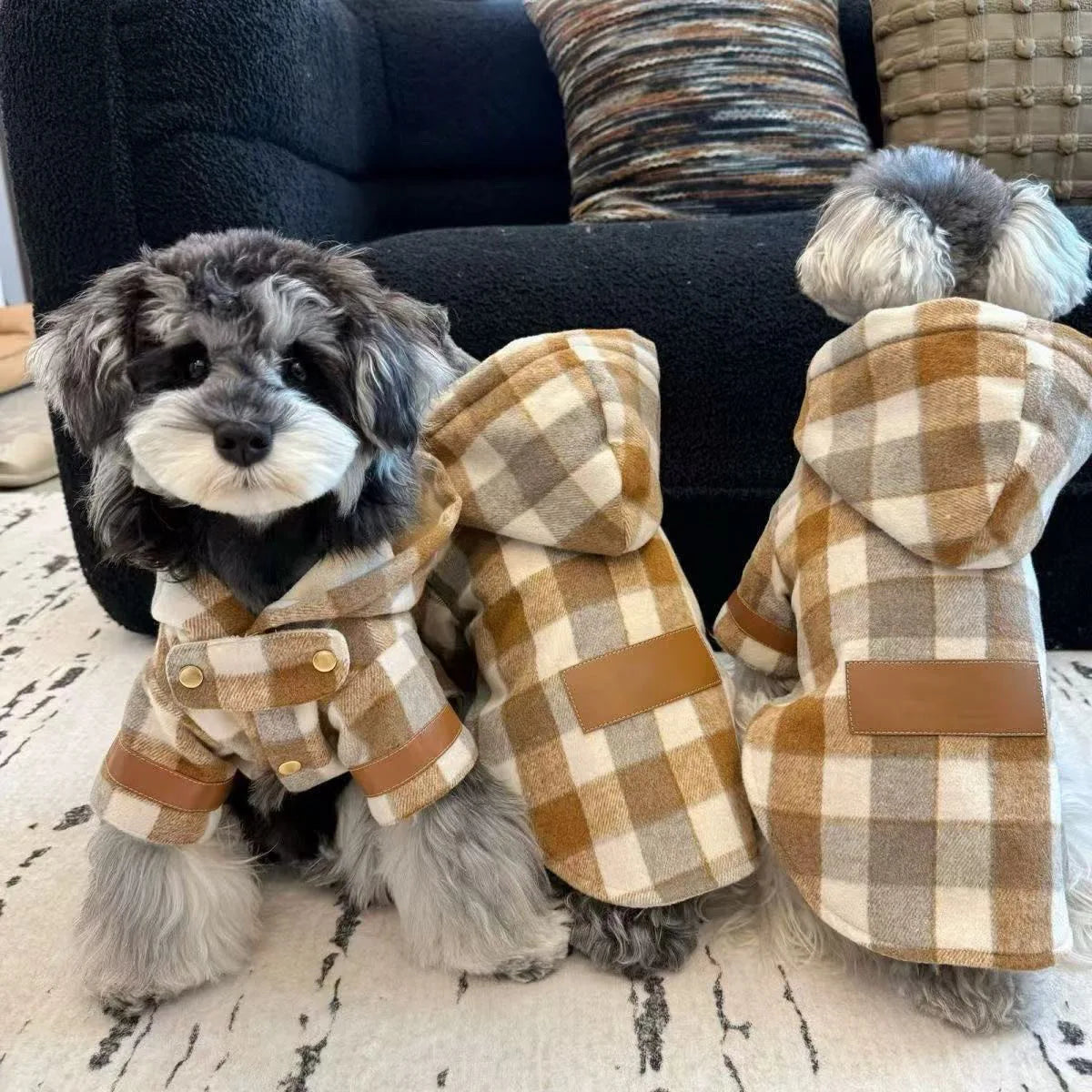 Pet Autumn and Winter Hooded Woolen Coat, Dog Autumn and Winter Warm and Thick Teddy Coat, Puppy Clothes