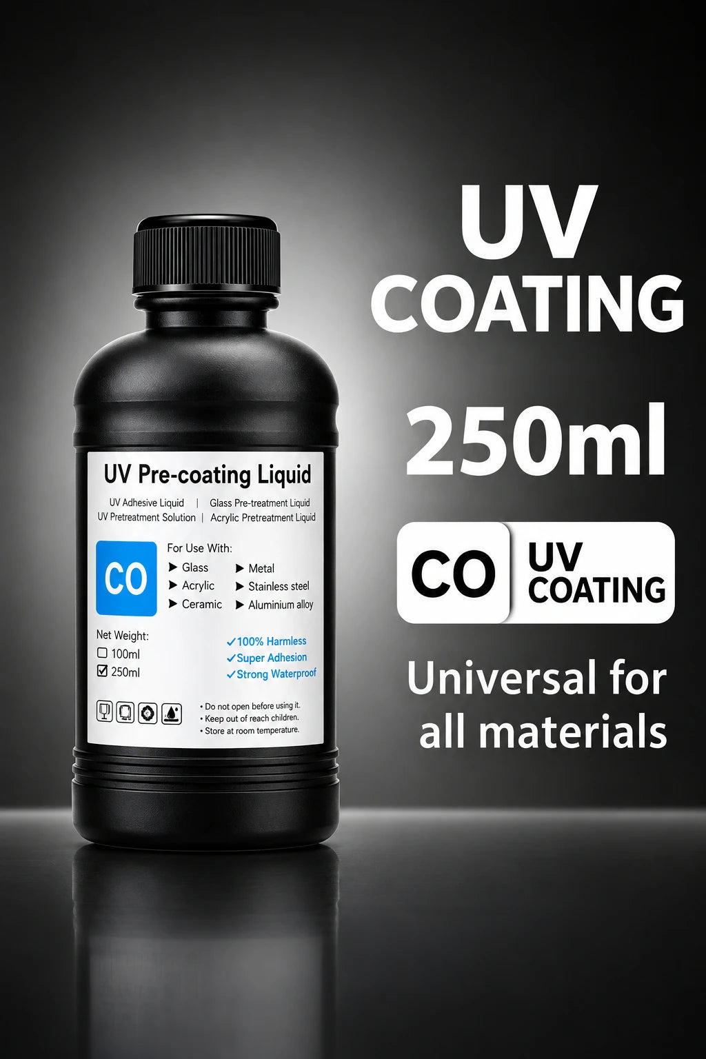 1000ML UV Pre-Coating Primer For UV Flatbed Printer For Printing on Glass Ceramic and Acrylic Metal Wood UV Coating Liquid