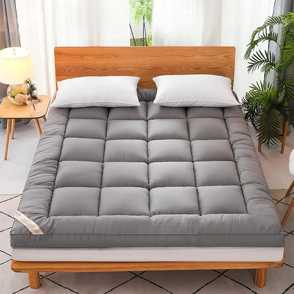 Thickened Mattress, 3D Fiber Soft Cushion, Household Bedroom Mattress, Non-slip Mattress with Band, Multiple-sizes Optional