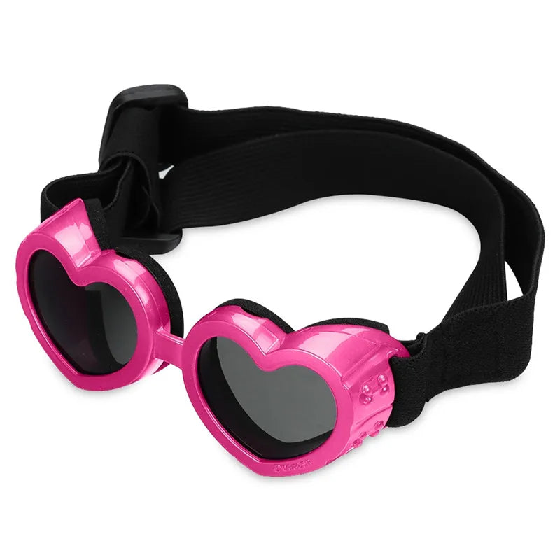 1 Pc Heart-shaped Small Dog Sunglasses Waterproof UV Protection Cat Sun Glasses with Adjustable Strap Goggles Pet Products