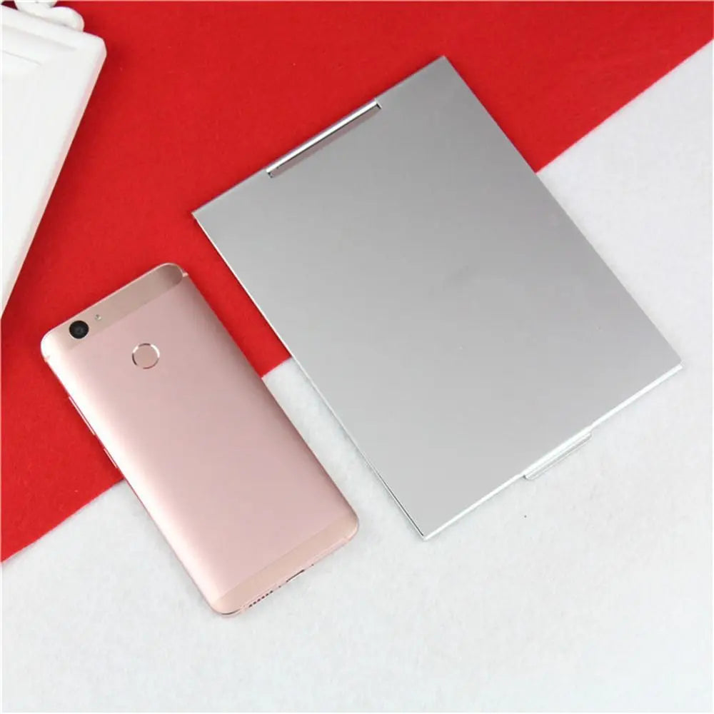 Small Mirror Aluminum Folding Mirror Foldable Compact Makeup Mirrors Rectangle Ultra-thin Pocket Mini Mirror Travel Use