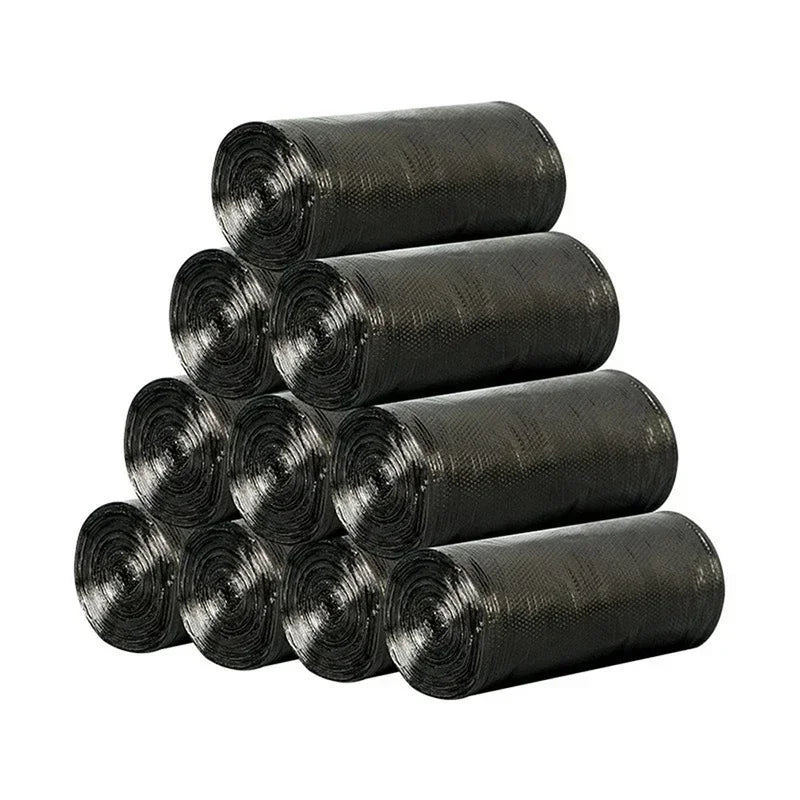 100/300/500PCS Black Disposable Garbage Bag Roll Plastic Trash Bags for Household Kitchen Bathroom Travel