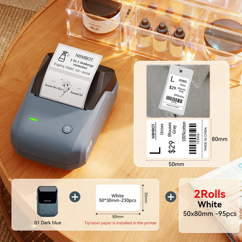 Niimbot B1/B1 PRO Thermal Label Printer Bluetooth Pocket Label Maker Barcode QR Code Self-adhesive Sticker Labeling Machine