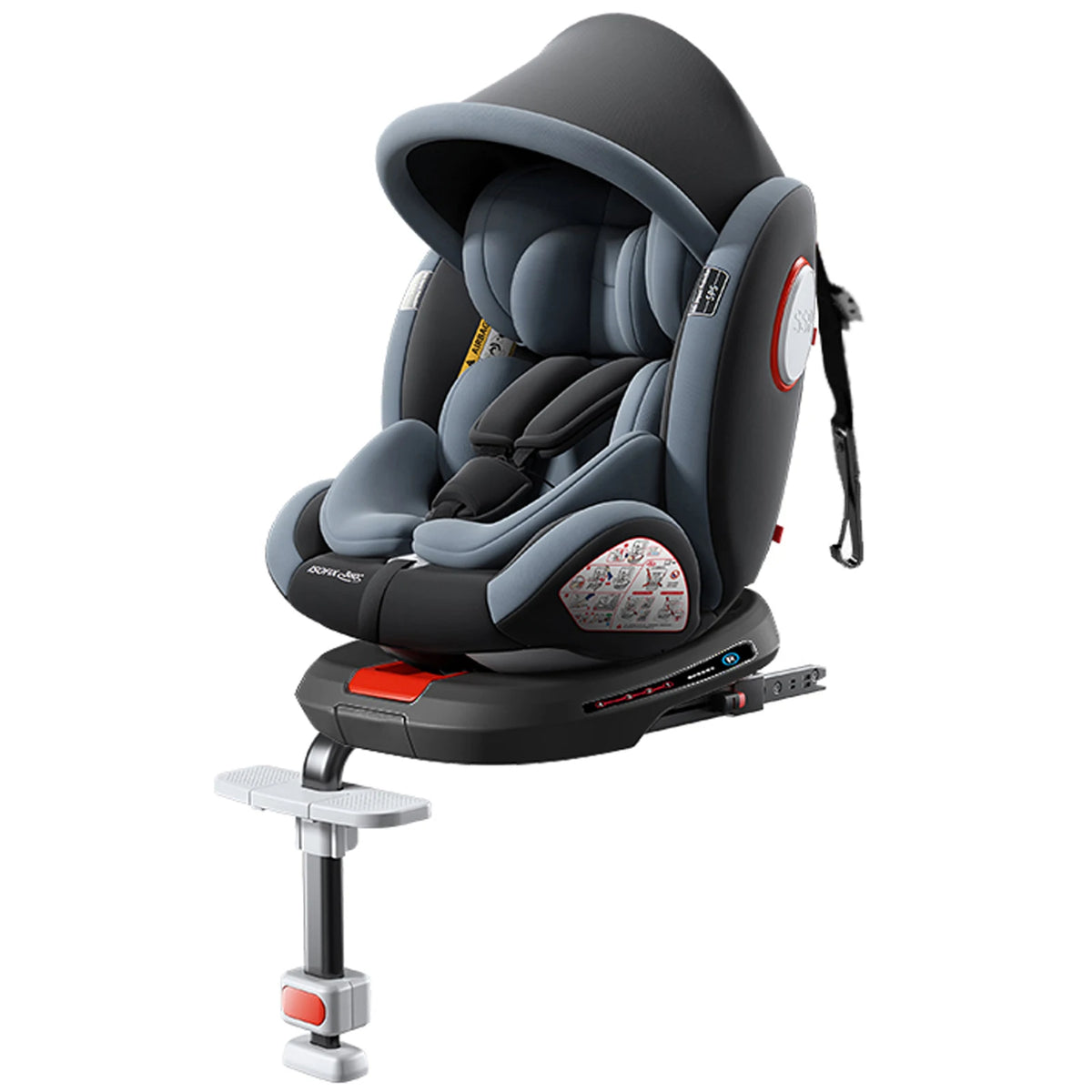 360° Swivel Baby Car Seat with Easy In Out Rotation ISOFIX I-Size R129 Child Seat 40-150cm 10-Position Headrest 4 Recline Angles Thick Padded Seat Side Impact Protection Rearward & Forward Facing for Infant Toddler Kids