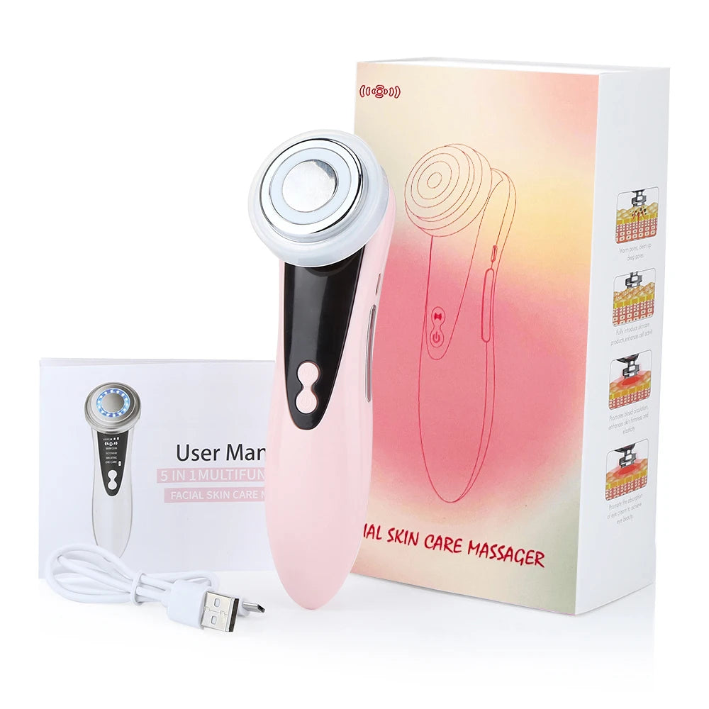 Microcurrent EMS Face Lift Beauty Device LED Red Blue Light Skin Rejuvenation Tightening Electric Facial Massager Wrinkle Remove