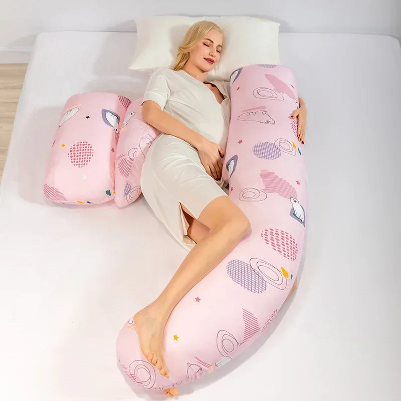 Multi Functional Detachable Breastfeeding Pillow for Pregnant Women shaped Waist Protection Side Pillow Support Abdominal Pillow