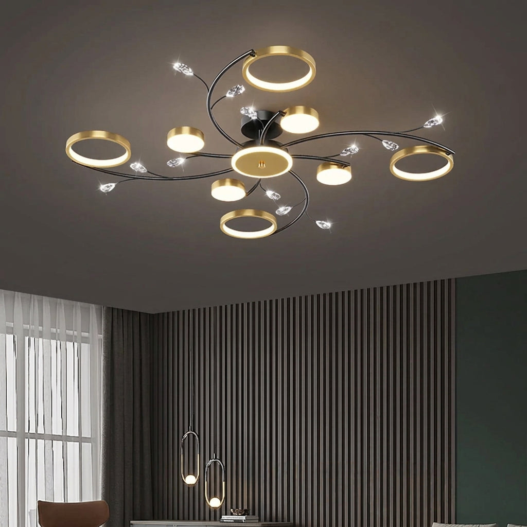 Lustre Chandelier Ceiling Lights Simple Black Gold Luxury Home Pendant Light Nordic Modern Smart Lobby Dining Room Chandeliers