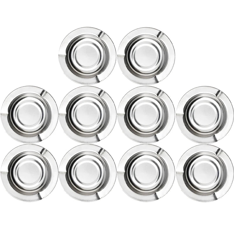 Stainless Smoke Ash Tray Smokeless Ashtray Holder Indoor Tabletop Metal Ash Tray Square and Round for Restrooms Coffee Shops