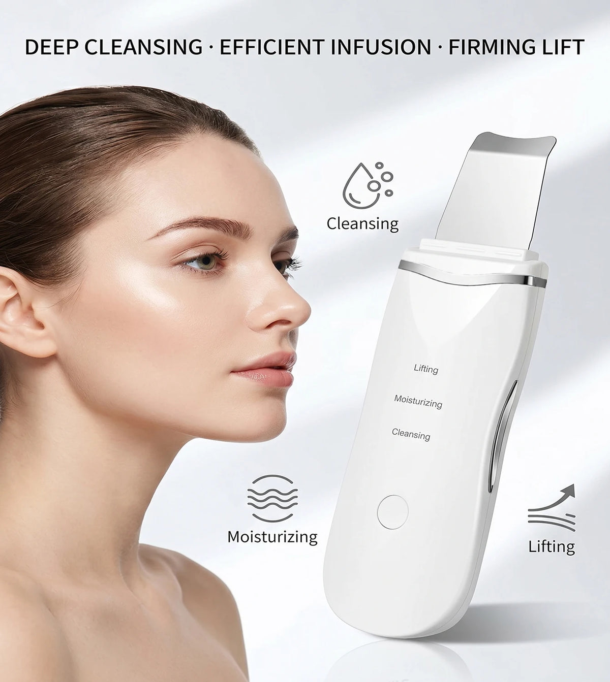 Electric Facial Cleaner 5 IN 1 Face Cleansing Brush Wash Machine Spa Skin Care Massager  Battery-powered（Without battery）