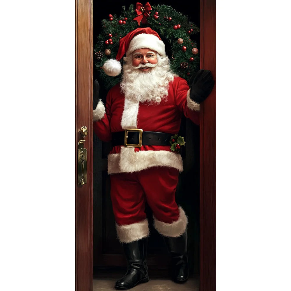 Christmas Door Hanging Banner Merry Christmas Decoration For Home  Navidad Christmas Wall stickers Xmas Gift New Year