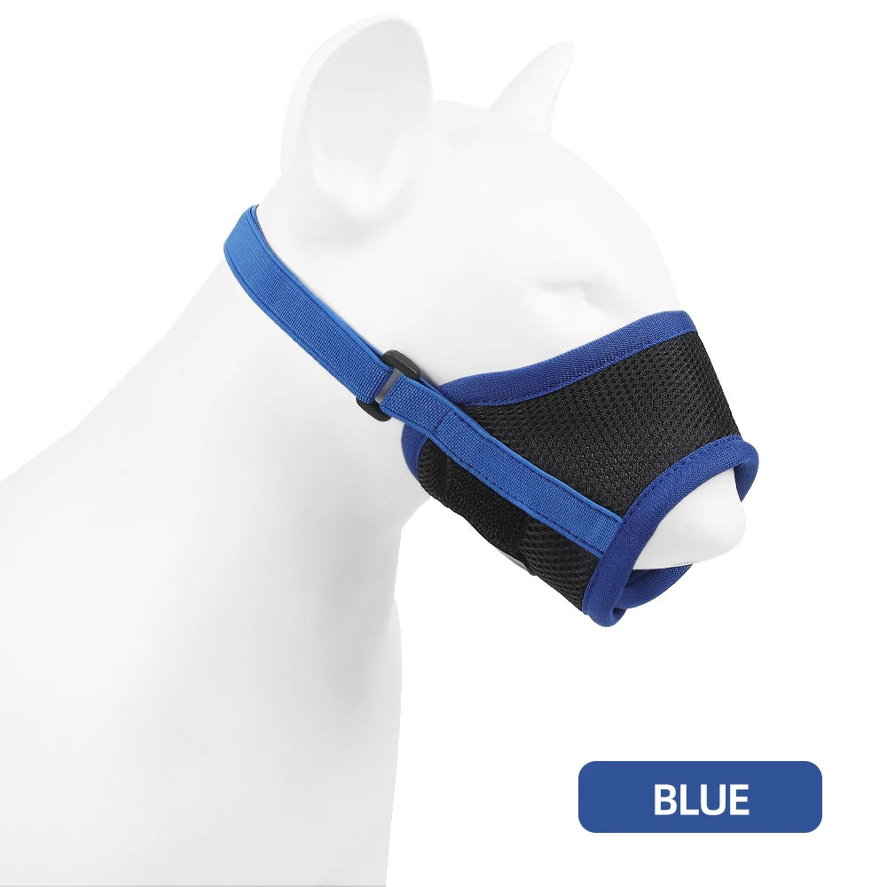 Dog Muzzle Anti Barking Pet Adjustable Anti-Bite Puppy Breathable Soft Dog Mouth Cover Elastic Strap Pet Supplies Basket Muzzle
