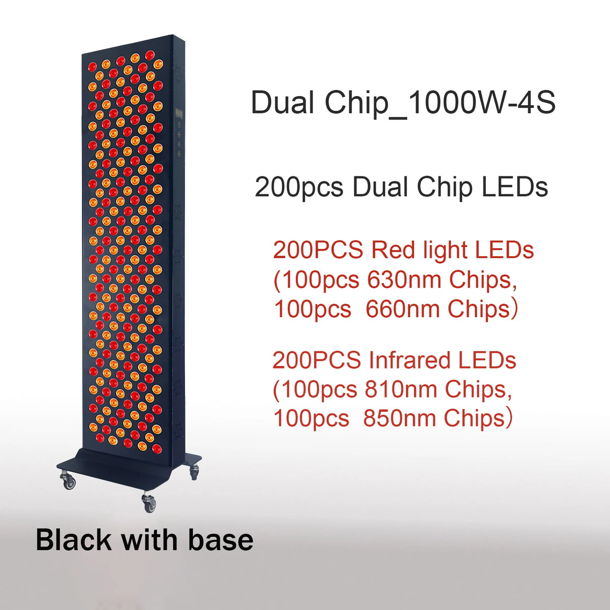 Dual Chip Red Light Therapy Panel Lamp 630nm 660nm Near Infrared Therapy Light 810nm 850nm LED Beauty Devices for Face and Body