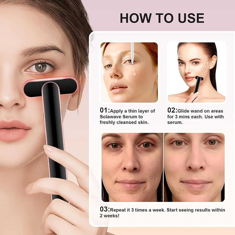 EMS Face Lifting Device 7 Color Light Facial Wand Eye Face Massager Skin Tightening Anti Wrinkle Skin Care Beauty Tool