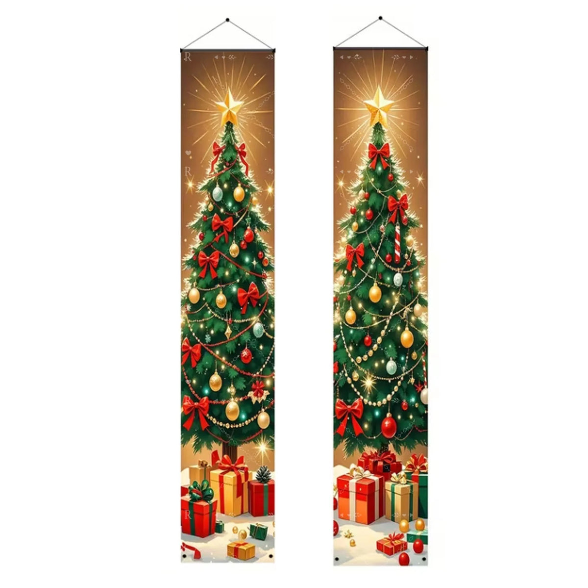 Merry Christmas Theme New Year Party Decorations Couplet Santa Claus Snowman Christmas Tree Wall Door Hanging Flags Banner Props