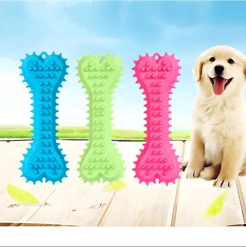 1PC Pet Chew Toy Soft Rubber Bite-resistance Bone Shape Teeth Grinding Chewing Toys for Small Dogs Training Pet Supplies Brush